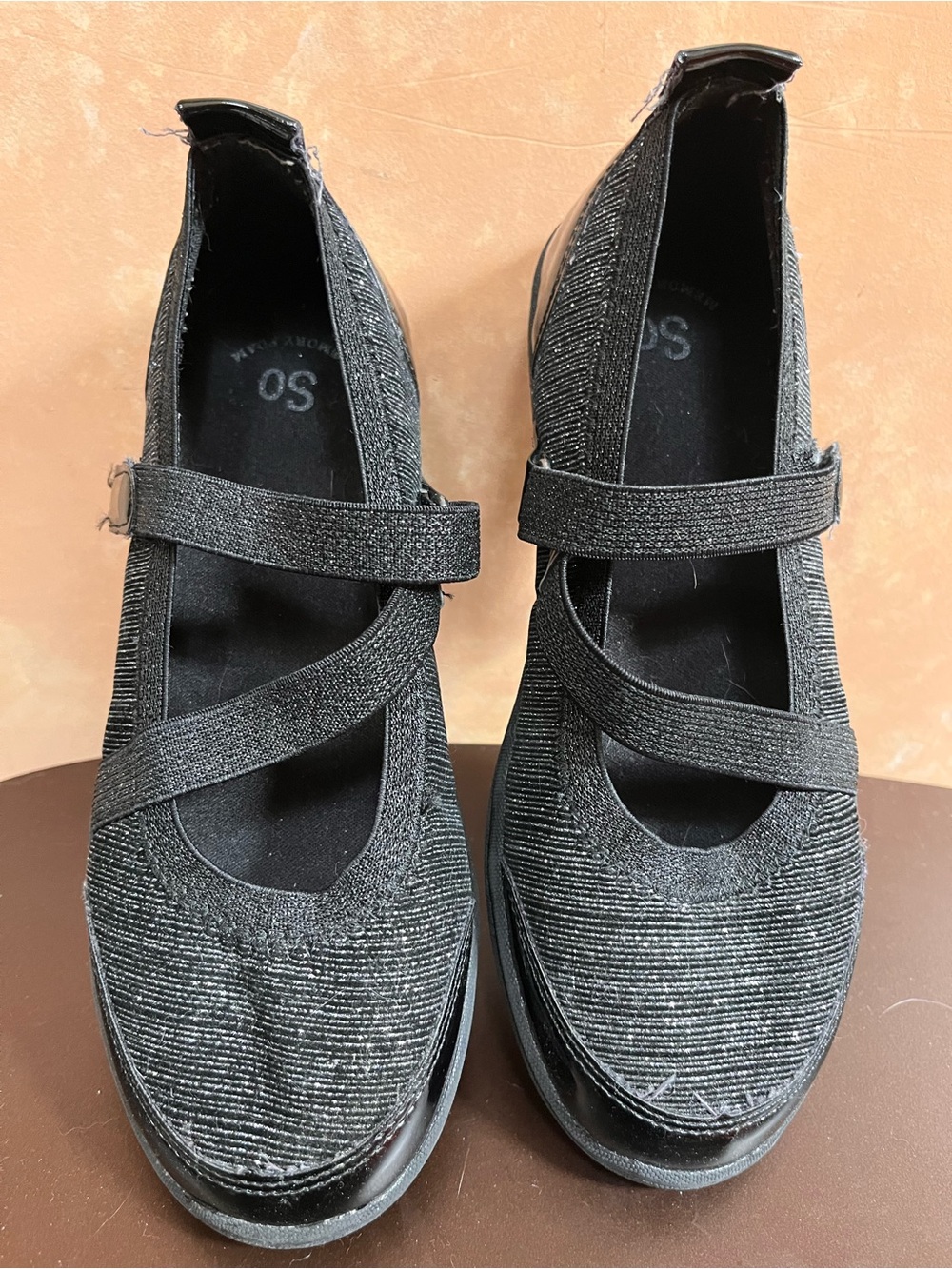 SO Black Mary Jane Patent Shiny Shoes Sz 3